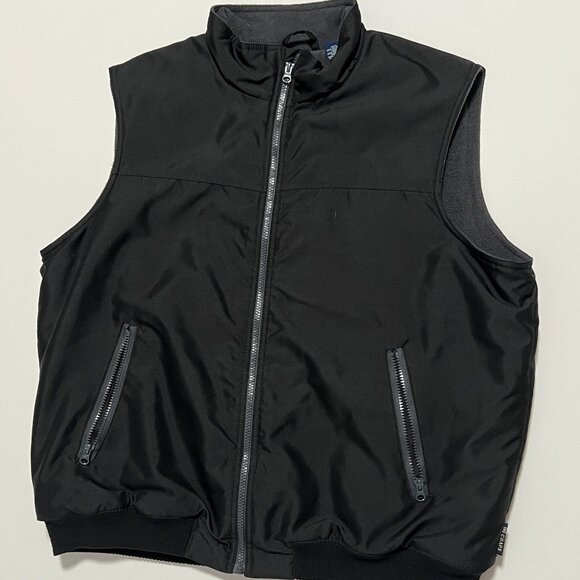 Chaps Vest Fleece Lined Full Zip Black Outdoor Casual Jacket Men's size XL - Picture 1 of 6